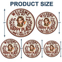 Gardening, Gift For Yourself, Gift For Women, Summer, Humorous, Vector - Welcome To My Happy Place - Personalized Custom Shaped Metal Sign