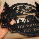 Camping,Family - Welcome To Our Campsite - Personalized Cutout Metal Sign