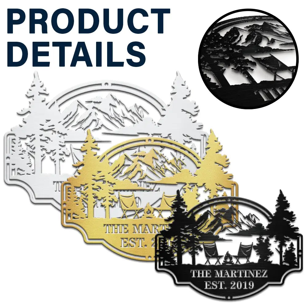 Camping,Family - Welcome To Our Campsite - Personalized Cutout Metal Sign