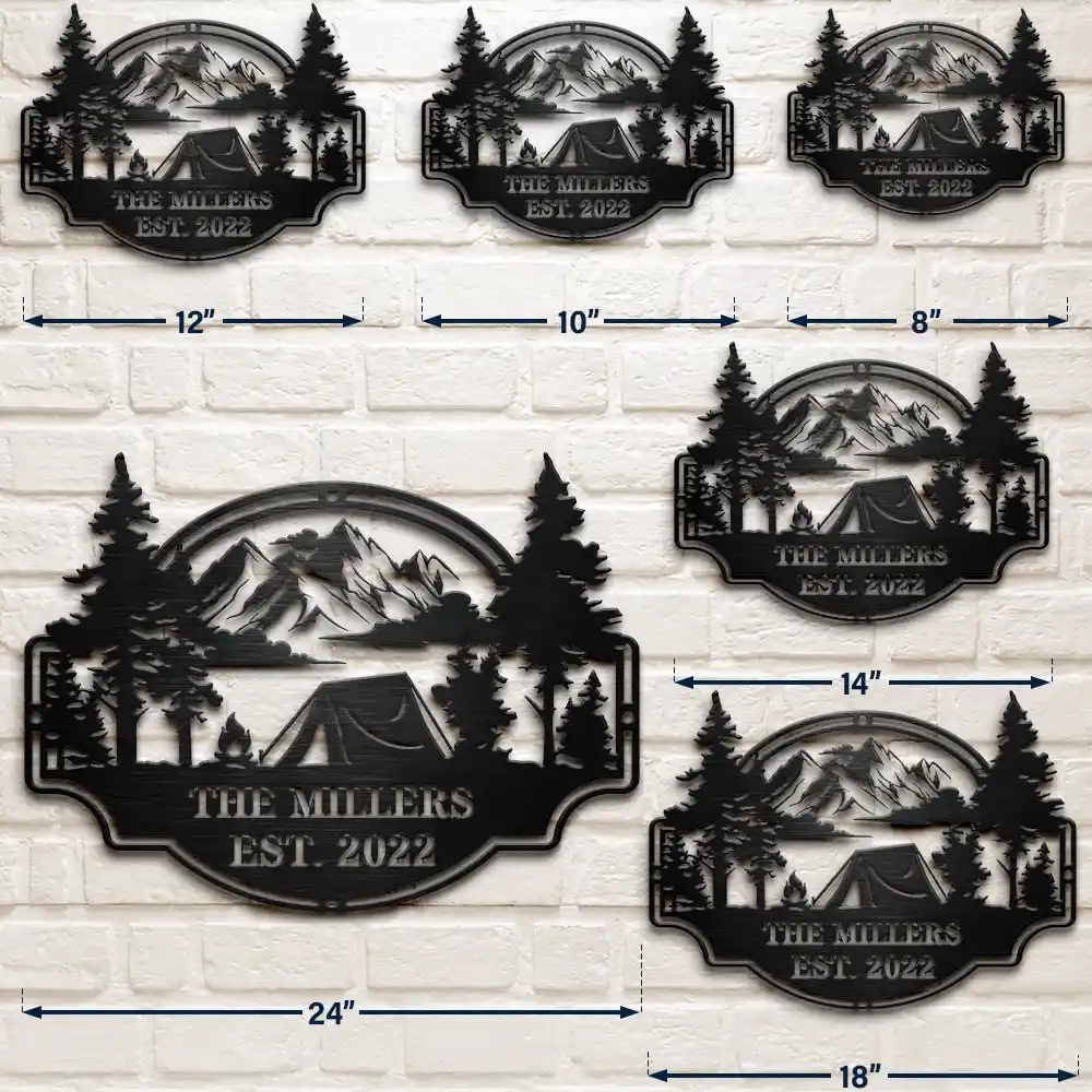 Camping,Family - Welcome To Our Campsite - Personalized Cutout Metal Sign