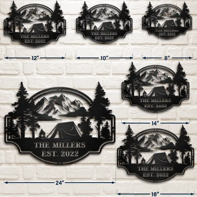 Camping,Family - Welcome To Our Campsite - Personalized Cutout Metal Sign