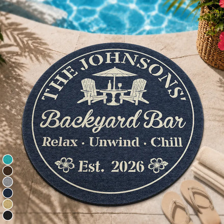 Welcome To Our Poolside Paradise - Personalized Custom Shaped Doormat