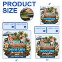 Poolside, Outdoor Decor, Summer, Gift For Couples, Top Market, Romantic, Vector - Welcome To Our Poolside Paradise - Personalized Custom Shaped Wood Sign