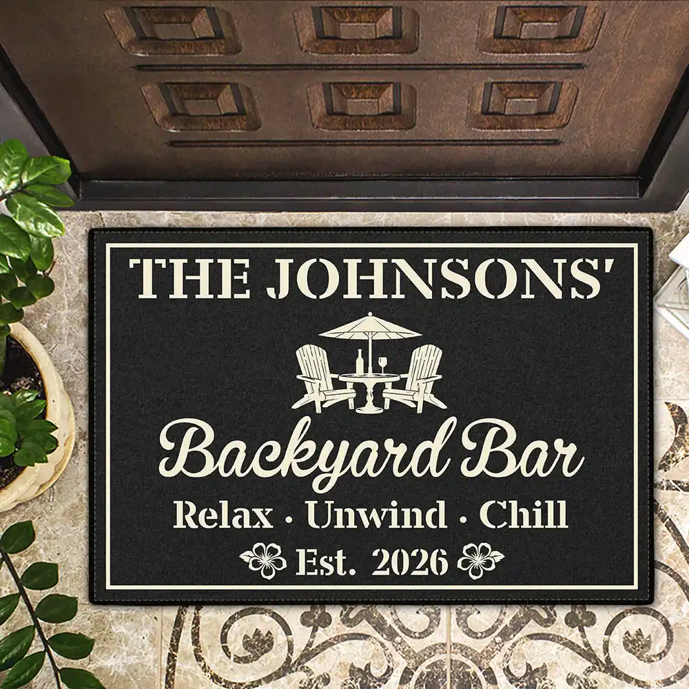 Poolside, Outdoor Decor, Summer, Top Market, Family, Cozy, Custom Text - Welcome To Our Poolside Paradise - Personalized Doormat