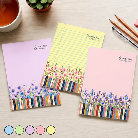 Where Birth Flowers Bloom For Book Lovers - Personalized Notepad
