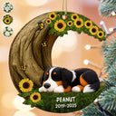 Christmas,Dog Lovers,Memorial,Non-Eng - Where Memories Bloom Beneath The Crescent Tree - Personalized Custom Shaped Wooden Ornament