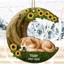 Christmas,Dog Lovers,Memorial,Non-Eng - Where Memories Bloom Beneath The Crescent Tree - Personalized Custom Shaped Wooden Ornament