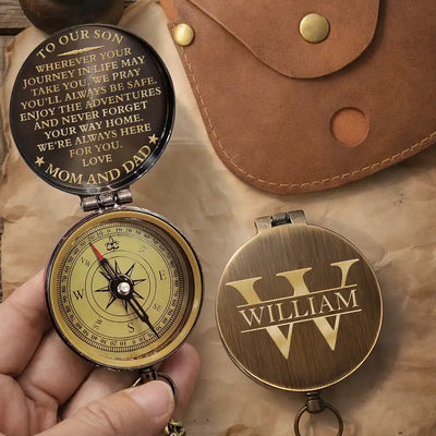Engraved Brass Compass