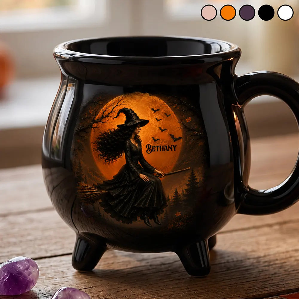 Adorable,Gift For Grandma,Halloween,Icon - Witch Mug Wicked Brew - Personalized Cauldron Mug