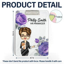 Gift For Yourself,Gift For Women,Gift For Men,Officer,Happy - Woman Man Office Floral - Personalized Acrylic Clipboard