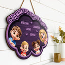Gift For Grandma,Gift For Grandpa,Grandpa - Grandkids,Grandma - Grandkids,Gift For Women,Gift For Men,Happy - Wood Carved Effect Grandkids Spoiled Here - Personalized Custom Shaped Wood Sign