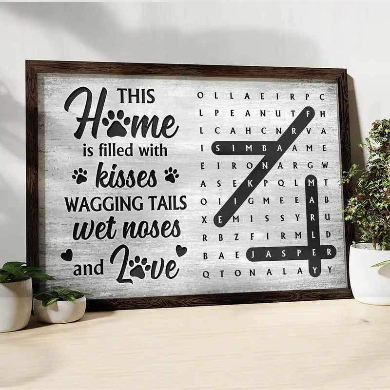 Family, Pet Lovers, LGBT, Single Mom, Single Dad, Happy - Word Search Puzzle A House Is Not A Home Without Pawprints - Personalized Poster