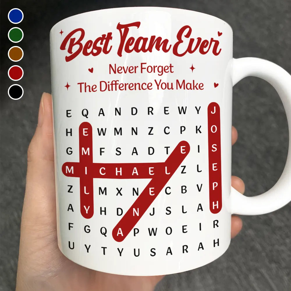 Word Search Puzzle Best Team Ever - Personalized Mug