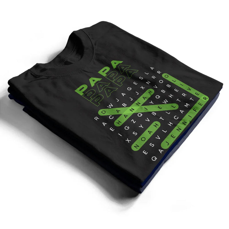 Gift For Father,Gift For Grandpa,Gift For Men,Happy - Word Search Puzzle Daddy Grandpa - Personalized T Shirt