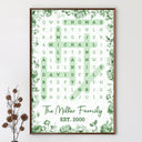 Family,Single Mom,Single Dad,LGBT,Pet Couple,Gift For Women,Gift For Men,Gift For Mother,Gift For Father,Gift For Grandparents,Happy - Word Search Puzzle Our Family Toile De Jouy - Personalized Poster
