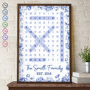 Family,Single Mom,Single Dad,LGBT,Pet Couple,Gift For Women,Gift For Men,Gift For Mother,Gift For Father,Gift For Grandparents,Happy - Word Search Puzzle Our Family Toile De Jouy - Personalized Poster