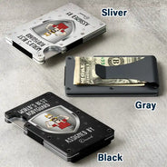 Gift For Husband,Gift For Father,New Dad,Funny,Happy - World's Best Bodyguard Assigned By - Personalized Card Wallet With Money Clip