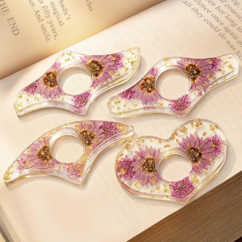 Reading,Gift For Women,Happy - A Book A Day Keeps Reality Away - Personalized Resin Flower Page Holder