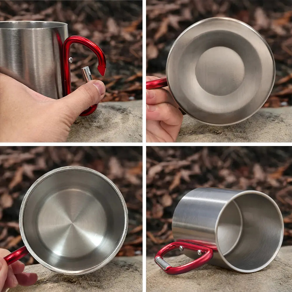 Camping,Campsite,Happy,Gift For Couples,Gift For Husband,Gift For Boyfriend,Gift For Wife,Gift For Girlfriend - Home Is Where We Park It - Personalized Carabiner Mug