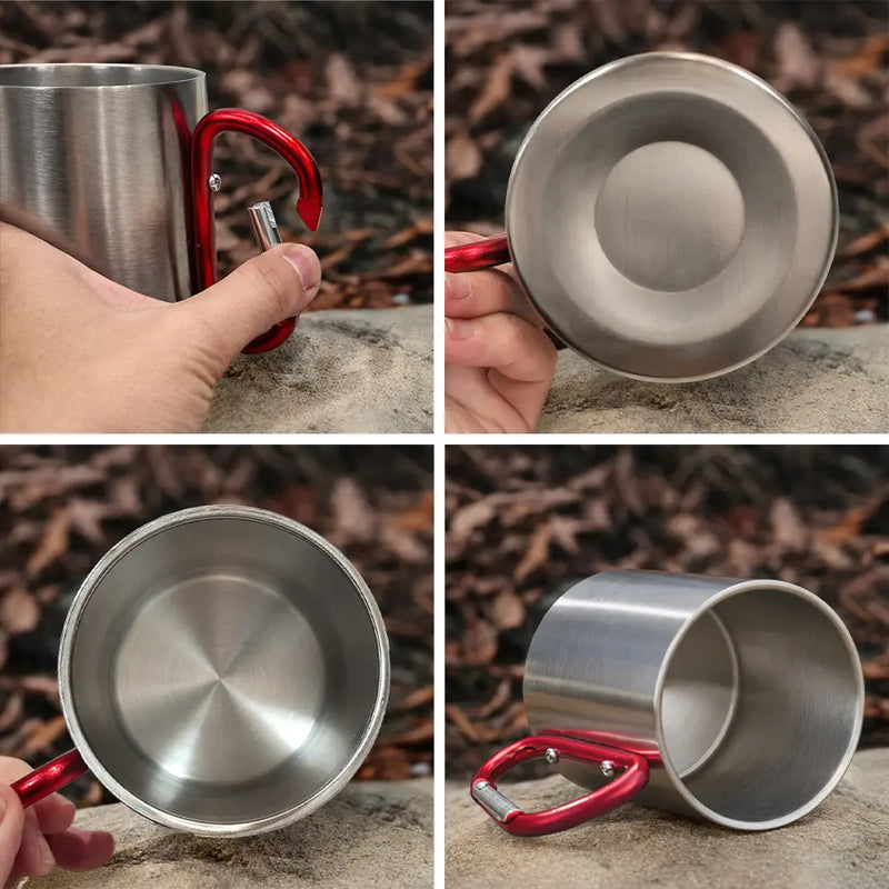 Camping,Campsite,Happy,Gift For Couples,Gift For Husband,Gift For Boyfriend,Gift For Wife,Gift For Girlfriend - Home Is Where We Park It - Personalized Carabiner Mug