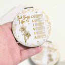 Gift For Yourself,Gift For Women,Happy,Gift For Men - God Says I Am Birth Flower 3D Effect Name Letter In Bible - Personalized Circle Compact Mirror