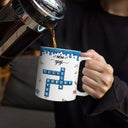 Family,Gift For Mother,Gift For Wife,Gift For Women,Happy,Gift For Grandma - Crossword Scrabble Name First Mom Now Grandma 3D Inflated Effect - Personalized White Edge-to-Edge Mug