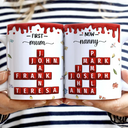 Family,Gift For Mother,Gift For Wife,Gift For Women,Happy,Gift For Grandma - Crossword Scrabble Name First Mom Now Grandma 3D Inflated Effect - Personalized White Edge-to-Edge Mug