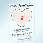 Family,Gift For Father,Gift For Mother,Gift For Son,Gift For Daughter,Love,Gift For Grandma,Gift For Grandpa - Location Map Location Coordinates Our First Home - Personalized Vertical Rectangle Acrylic Plaque