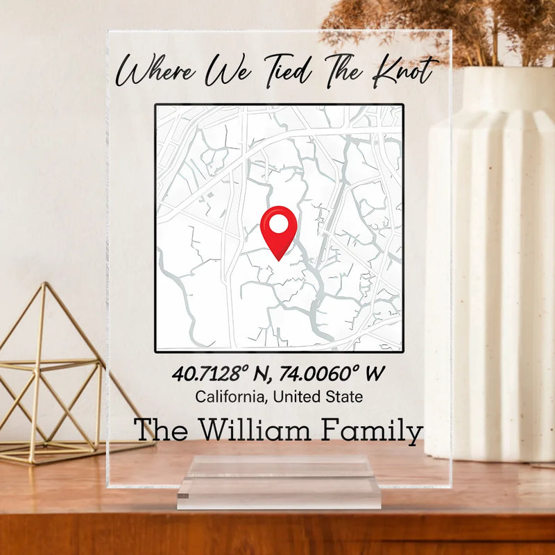Family,Gift For Father,Gift For Mother,Gift For Son,Gift For Daughter,Love,Gift For Grandma,Gift For Grandpa - Location Map Location Coordinates Our First Home - Personalized Vertical Rectangle Acrylic Plaque