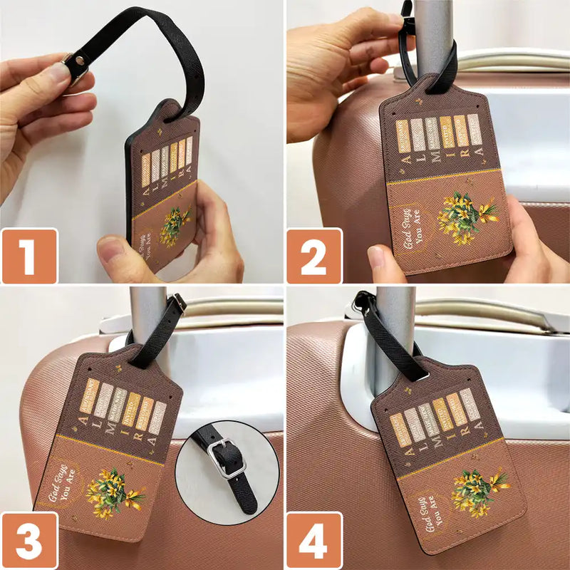 Gift For Wife,Gift For Girlfriend,Gift For Yourself,Gift For Women,Gift For Aunt,Gift For Mother,Gift For Grandma,Gift For Daughter,Gift For Sisters,Gift For Bestie,Happy,Christian,Icon - Created With A Purpose Birth Month Flower - Personalized Luggage Tag