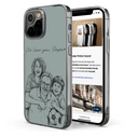 Gift For Father,Gift For Grandpa,Non-Eng,Photo - Pencil Sketch (Bold),Proud - Custom Photo Bold Sketch Best Dad Grandpa Ever Family Portrait - Personalized Clear Phone Case