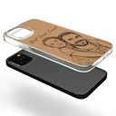 Gift For Father,Gift For Grandpa,Non-Eng,Photo - Pencil Sketch (Bold),Proud - Custom Photo Bold Sketch Best Dad Grandpa Ever Family Portrait - Personalized Clear Phone Case
