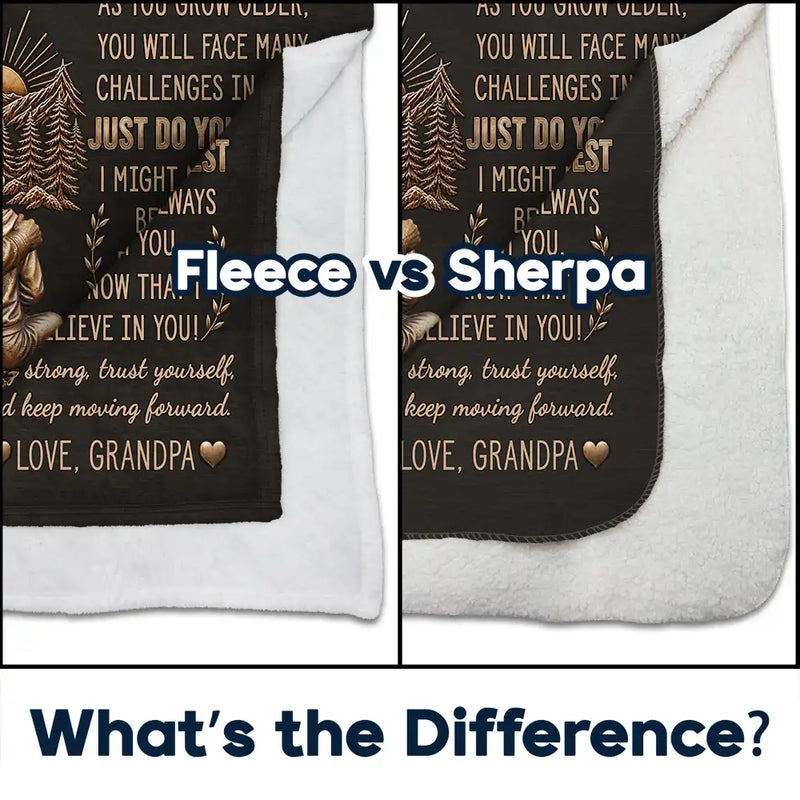 Gift For Son,Gift For Children,Inspirational,Vector - My Son Grandson Keep Moving Forward Just Do Your Best - Personalized Fleece Blanket, Sherpa Blanket