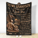 Gift For Son,Gift For Children,Inspirational,Vector - My Son Grandson Keep Moving Forward Just Do Your Best - Personalized Fleece Blanket, Sherpa Blanket