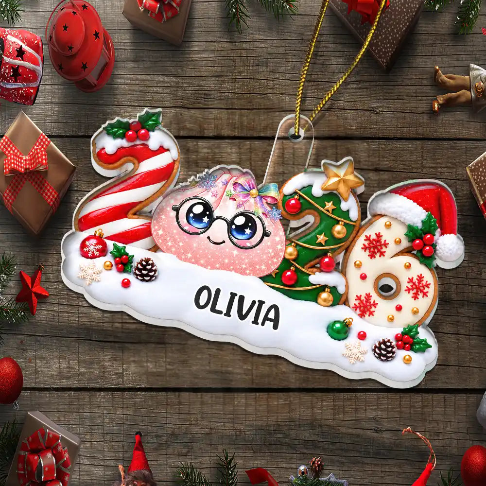 Playful, Christmas, Gift For Kids, Icon - The Year Of Squishy Dumpling Hunting 2026 Keepsake Gift For Kids Daughter - Personalized Custom Shaped Acrylic Ornament
