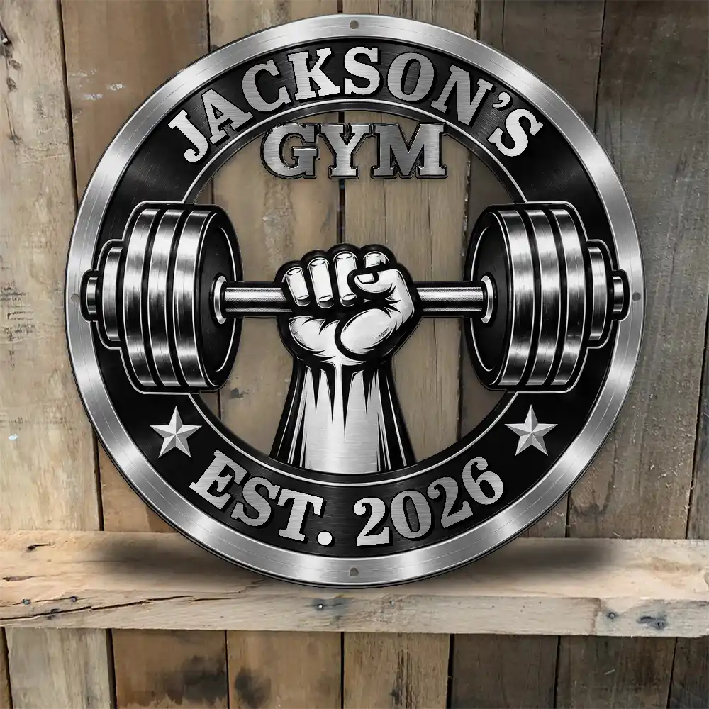 Top Market, Gym, Confident, Gifts For Him, Gift For Men, Gift For Yourself, Custom Text - Workout Room Decor Gift For Gym Lovers - Personalized Custom Shaped Metal Sign