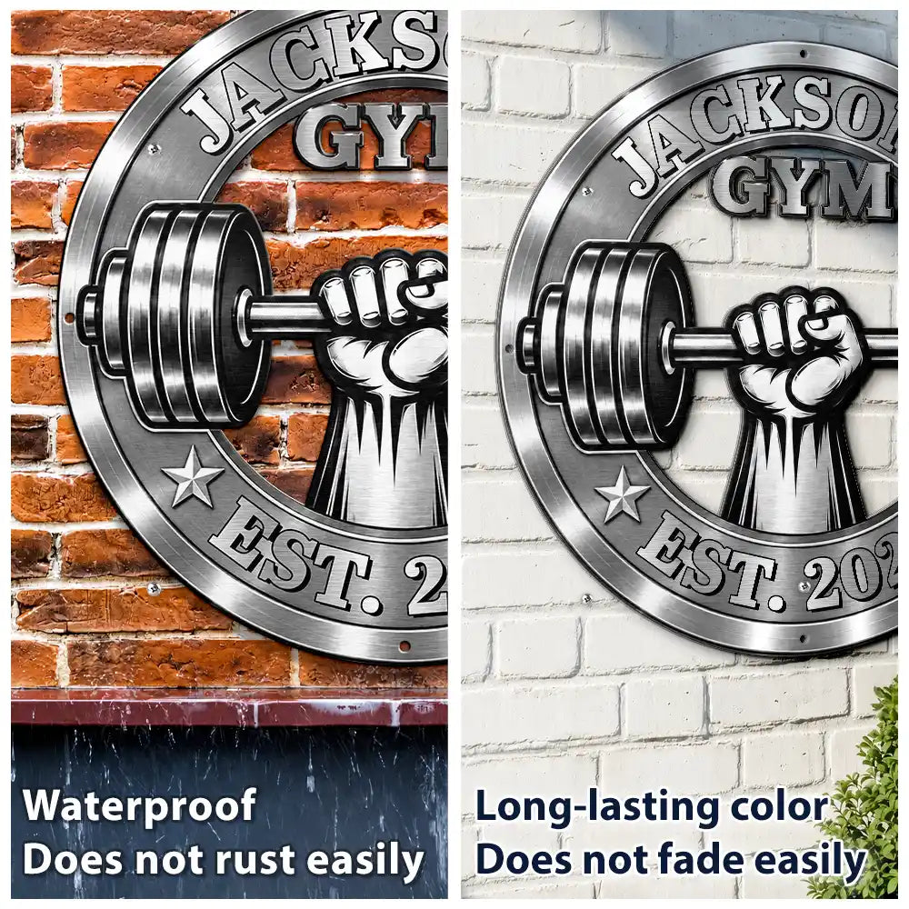 Top Market, Gym, Confident, Gifts For Him, Gift For Men, Gift For Yourself, Custom Text - Workout Room Decor Gift For Gym Lovers - Personalized Custom Shaped Metal Sign