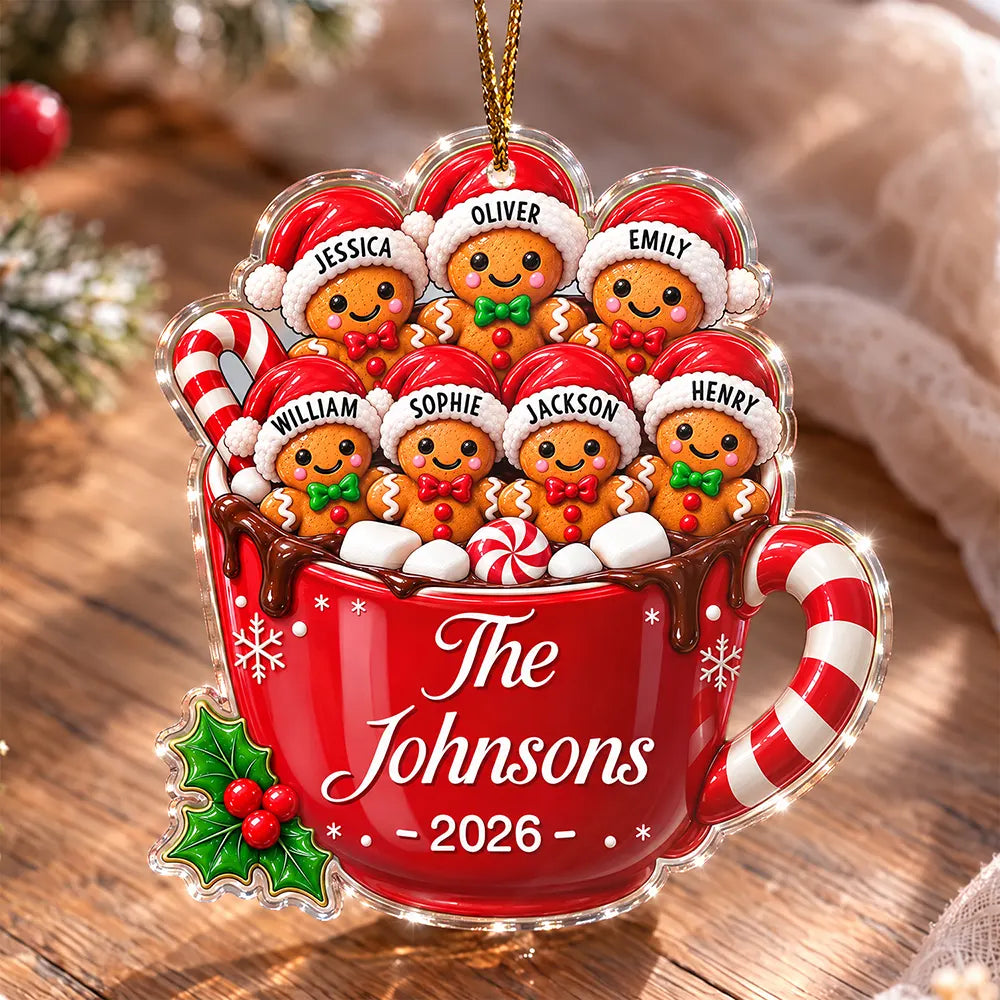 Christmas Gift For Family - Personalized Gingerbread Acrylic Ornament
