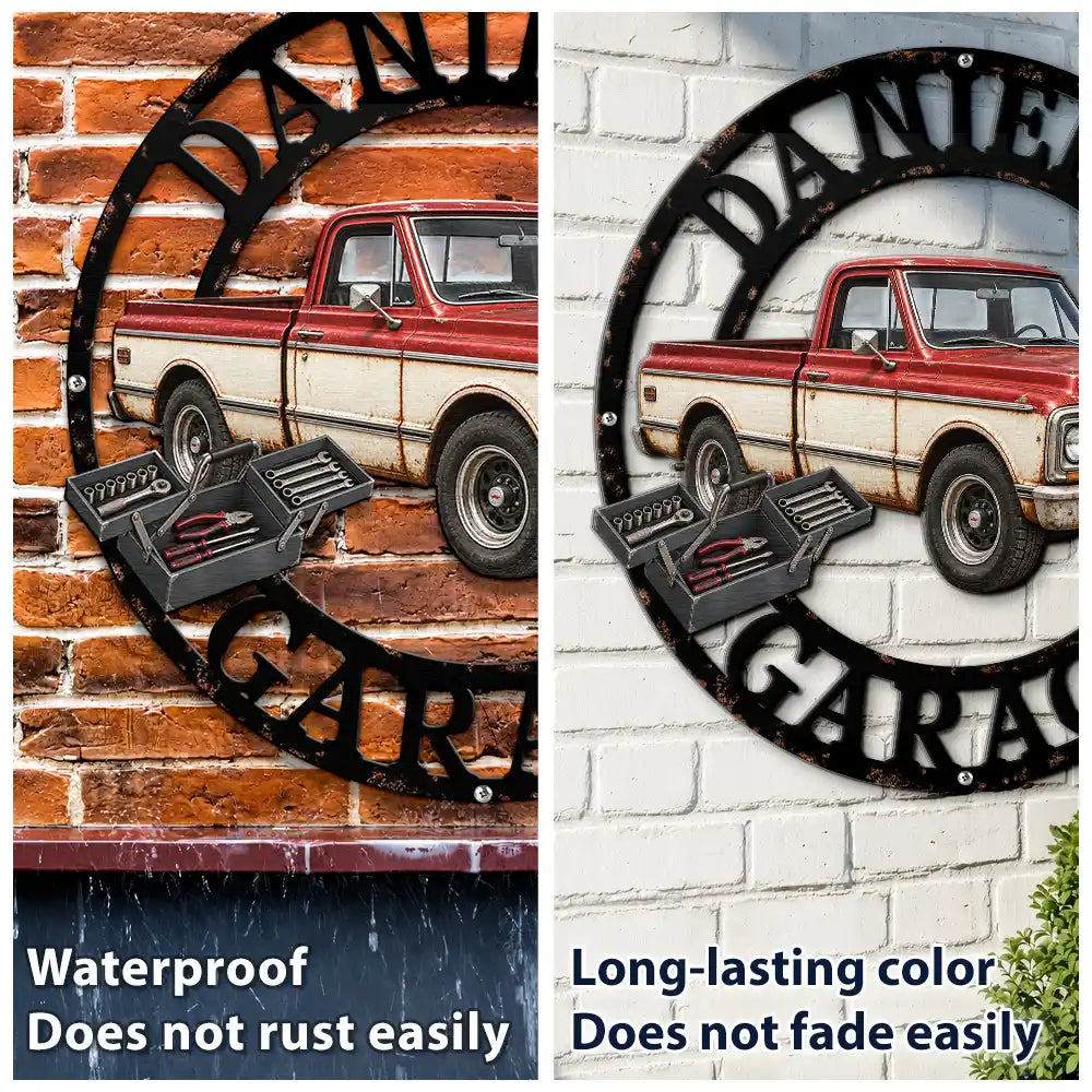 Confident,Custom Photo,Garage,Gift For Men,Gift For Yourself,Gifts For Him,Remove BG Photo,Semi-Outdoor,Top Market - Garage Decor Gift For Husband - Personalized Custom Photo Mechanic Metal Sign