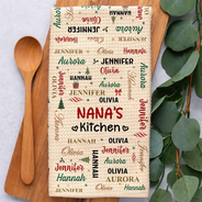 Christmas,Custom Text,Gift For Grandma,Gifts For Her,Happy - Christmas Gift For Grandma Nana - Personalized Kids Names Kitchen Towel