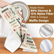 Christmas,Custom Text,Gift For Grandma,Gifts For Her,Happy - Christmas Gift For Grandma Nana - Personalized Kids Names Kitchen Towel
