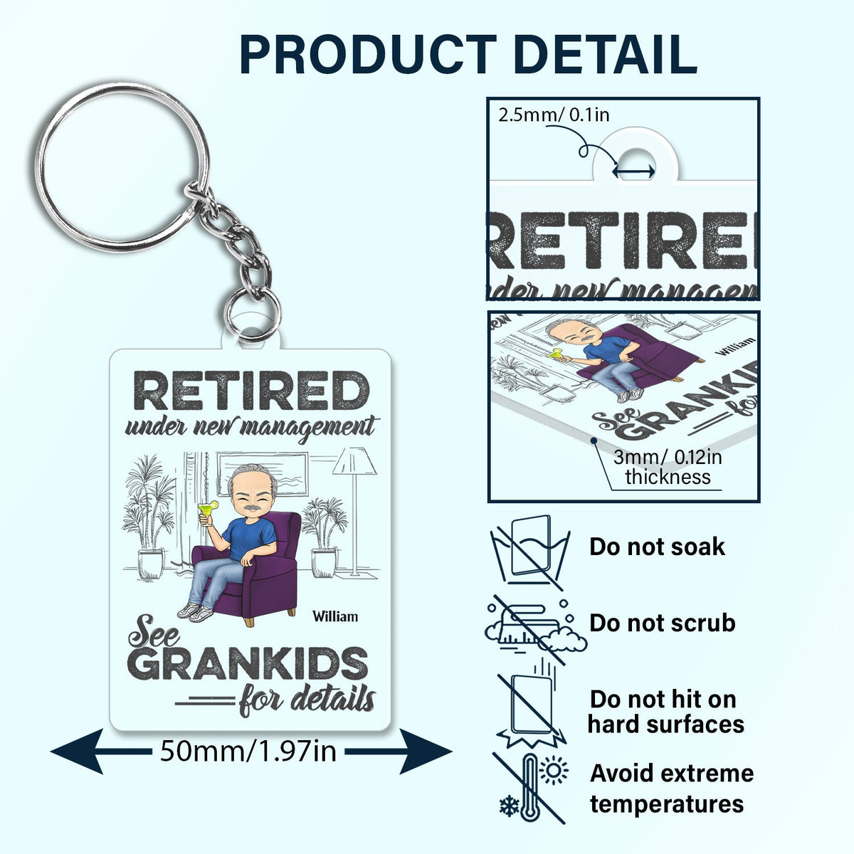 What Day Is Today Who Cares Retired - Gift For Parents, Grandparents, Retired, Retirement Gift - Personalized Custom Acrylic Keychain