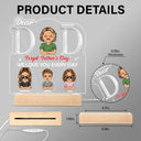 Dad We Love You Every Day - Birthday Gift For Father, Grandpa, Family - Personalized Custom 3D Led Light Wooden Base