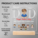 Dad We Love You Every Day - Birthday Gift For Father, Grandpa, Family - Personalized Custom 3D Led Light Wooden Base