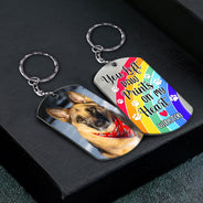 Custom Photo You Left Paw Prints On My Heart - Pet Memorial Gift - Personalized Aluminum Keychain