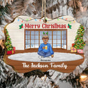 Merry Christmas Lovely Family - Gift For Parents - Personalized Medallion Wooden Ornament