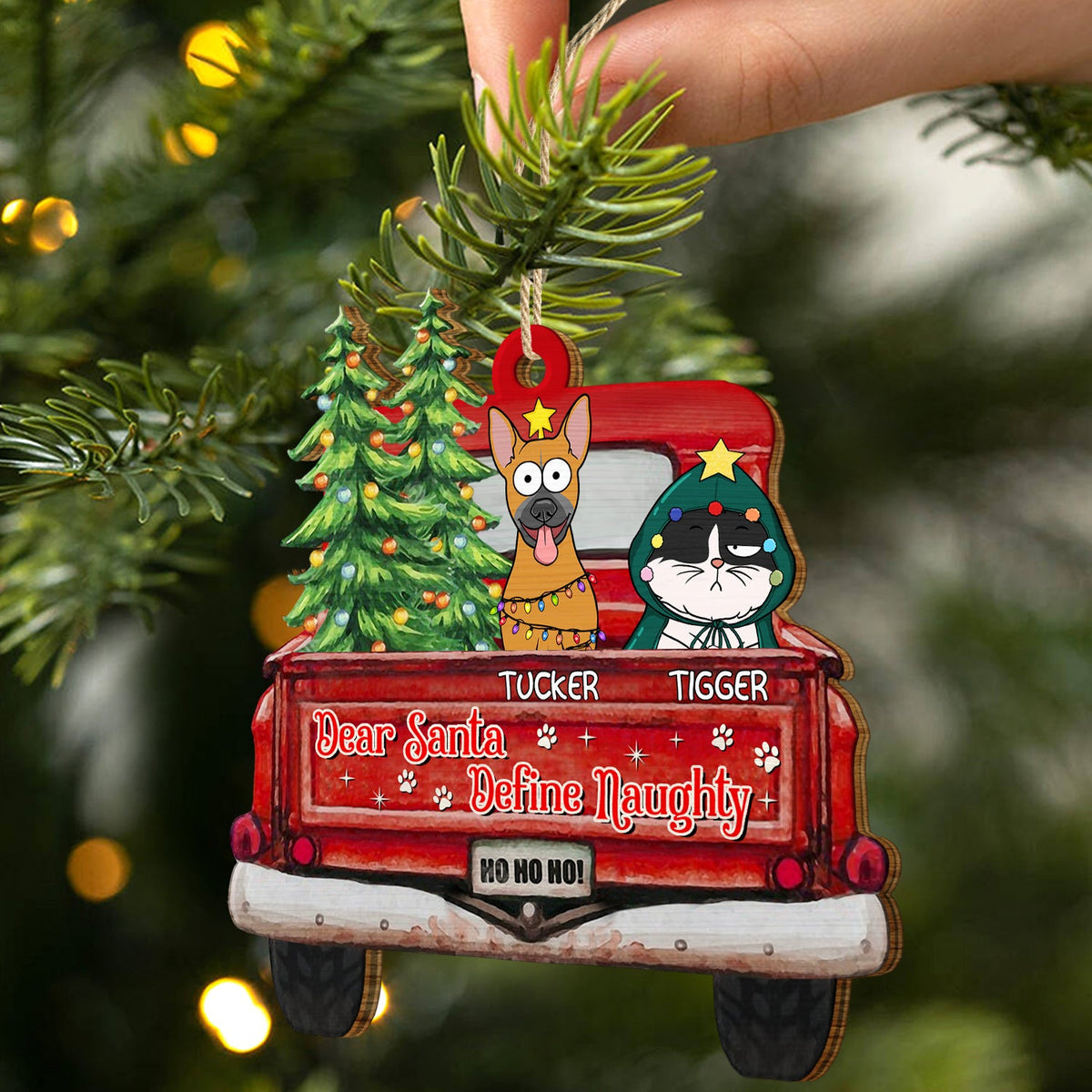 Happy Pawlidays - Christmas Gift For Dog, Cat, Pet Lovers - Personalized Wooden Cutout Ornament