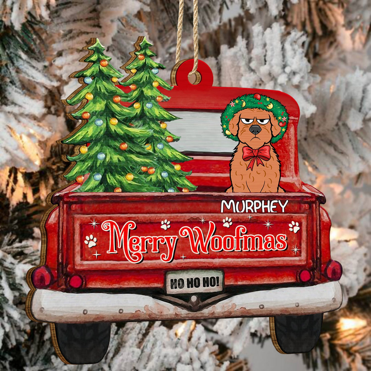 Happy Pawlidays - Christmas Gift For Dog, Cat, Pet Lovers - Personalized Wooden Cutout Ornament