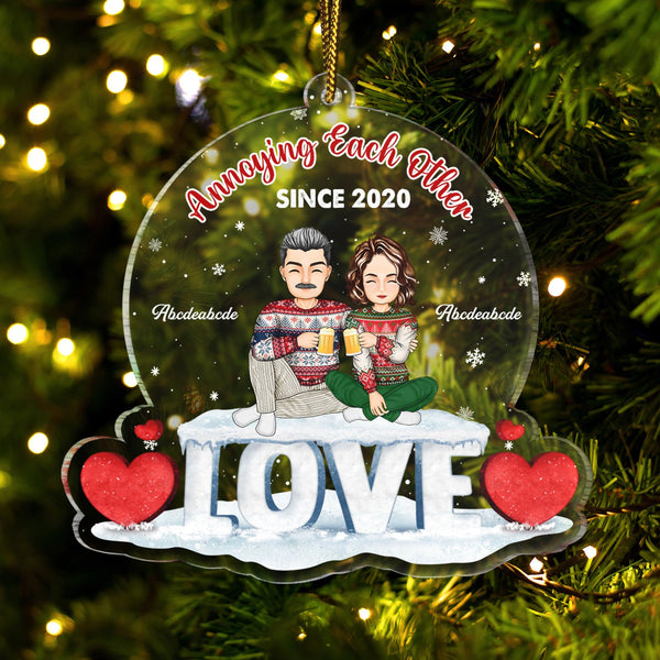 Christmas Family Couple Annoying Each Other Since - Gift For Couples - Personalized Custom Shaped Acrylic Ornament