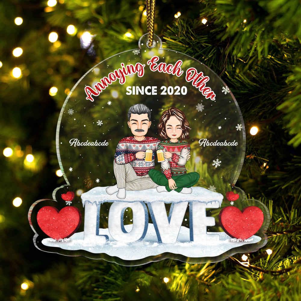 Christmas Family Couple Annoying Each Other Since - Gift For Couples - Personalized Custom Shaped Acrylic Ornament